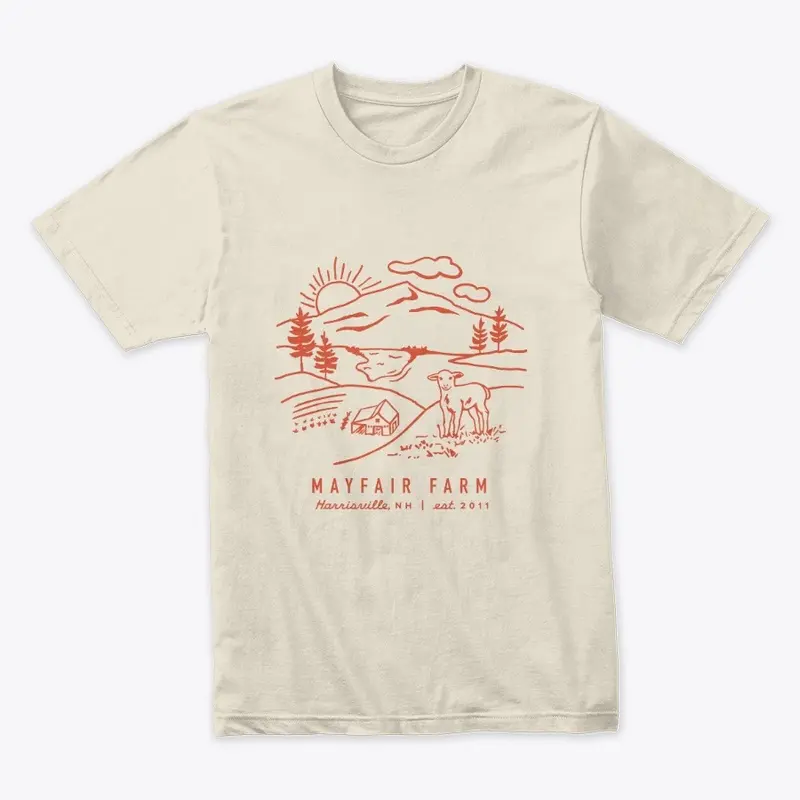 Mens Orange Farm Illustration Shirt