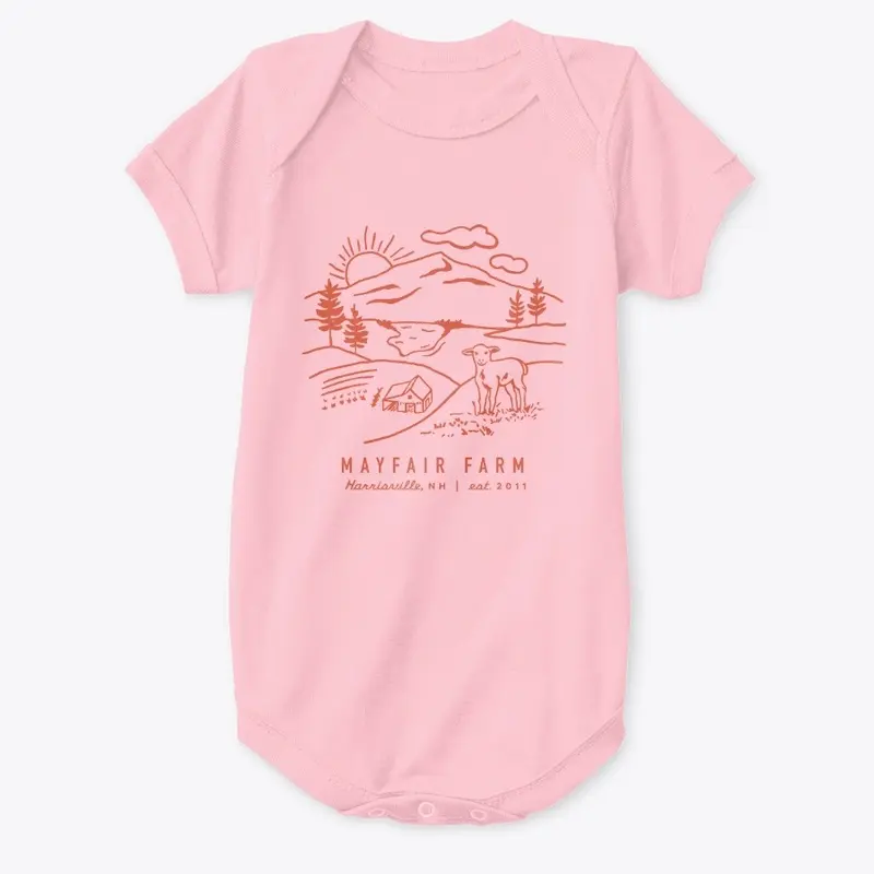 Orange Farm Illustration Onesie